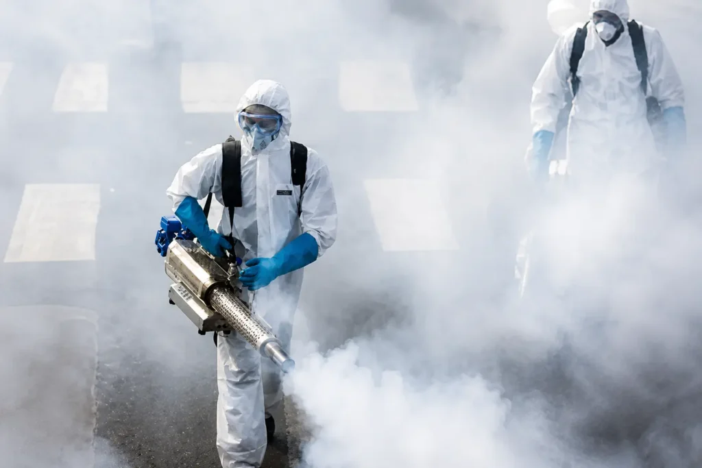 Mosquito fogging treatment being applied outdoors in Dubai